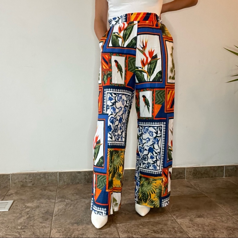 CROSBY Cartolina Print Cropped Pants